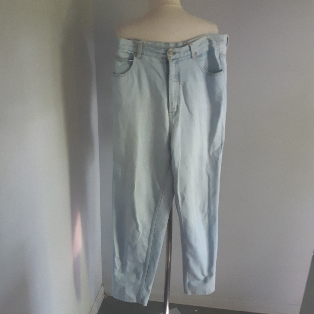 90s Vintage Jordache Light Blue Wash High-Waisted Jeans Size 15